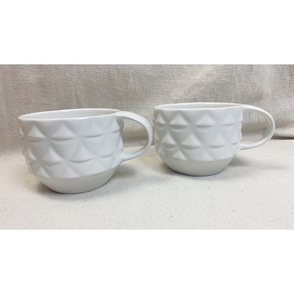 Pair Starbucks Bone China Textured Scales Mugs - Picture 1 of 6